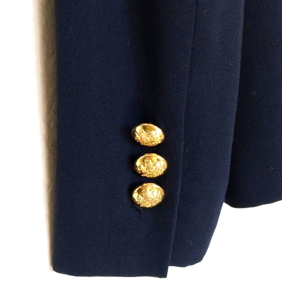 Ralph Lauren Sports Blazer Jacket Classic Navy Gold Buttons Size 6 Petite - Picture 9 of 16